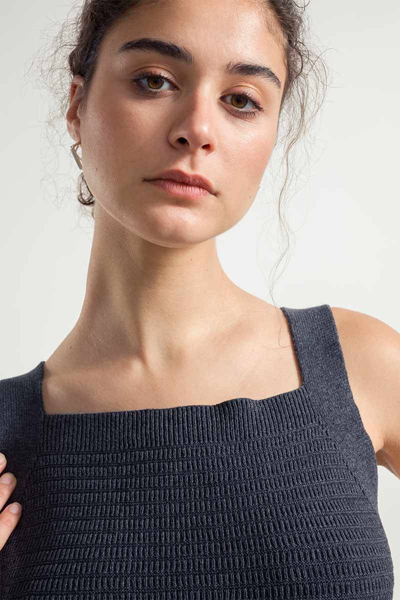 Rifò SOLE Canotta Spalla Larga Donna Cotone Rigenerato Italy