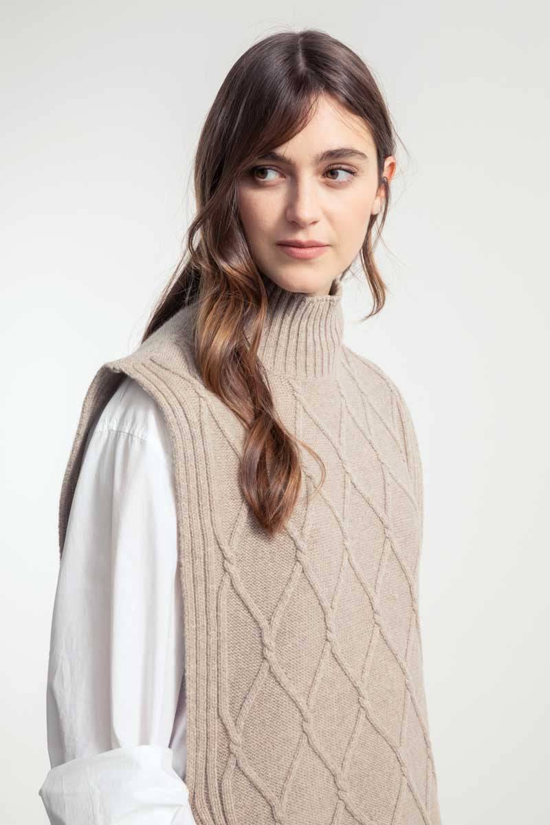 Rifò DELIA Gilet Collo Alto Lana Rigenerata Promozione Limitata