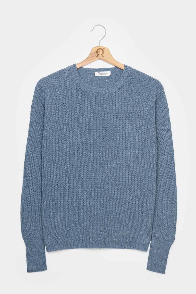 Rifò RACHELE Maglia Girocollo Donna Cotone Jeans Rigenerato Vendite Flash