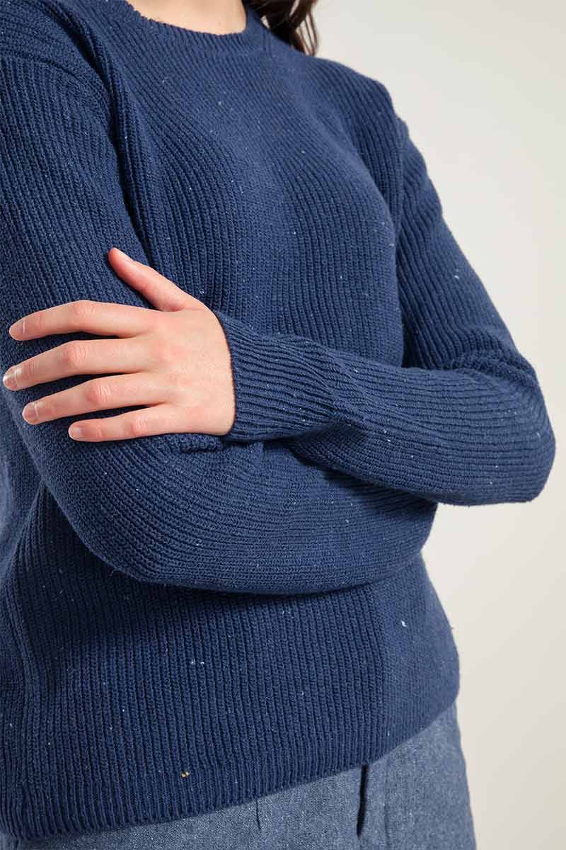 Rifò RACHELE Maglia Girocollo Donna Cotone Jeans Rigenerato Offerta Anniversario