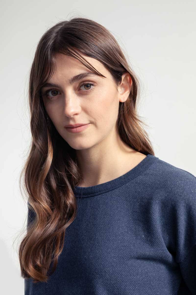 Rifò MARY Felpa Donna Cotone Jeans Rigenerato Smaltimento dello stoccaggio