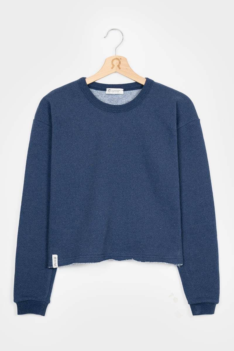 Rifò MARY Felpa Donna Cotone Jeans Rigenerato Smaltimento dello stoccaggio