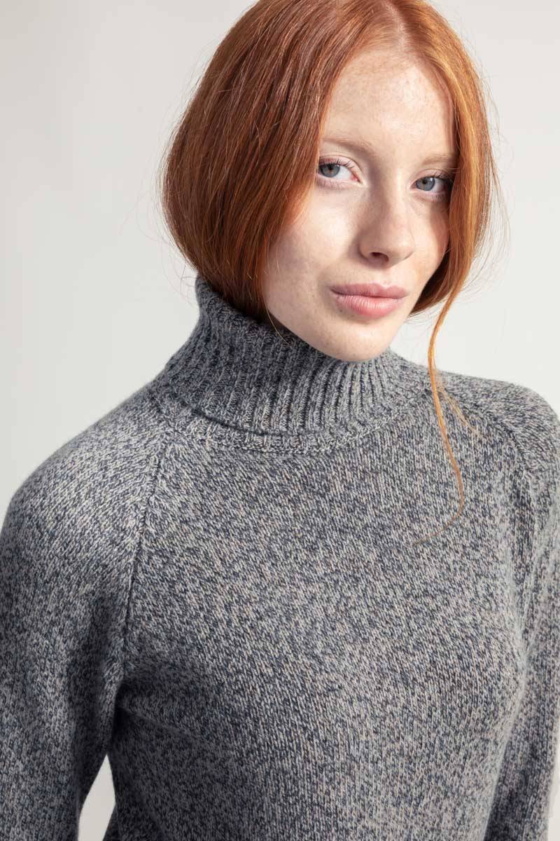 Rifò SUSANNA Maglia Collo Alto Donna Cashmere Rigenerato Italy
