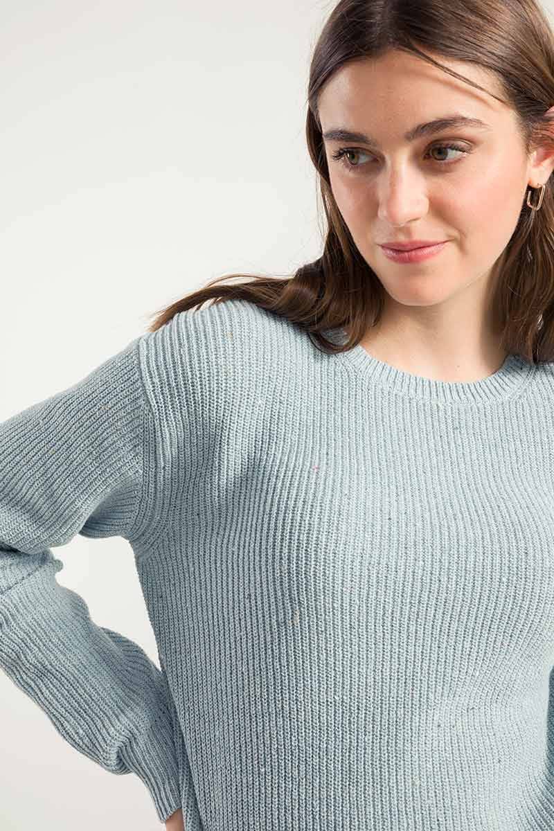 Rifò RACHELE Maglia Girocollo Donna Cotone Jeans Rigenerato Promozione Limitata