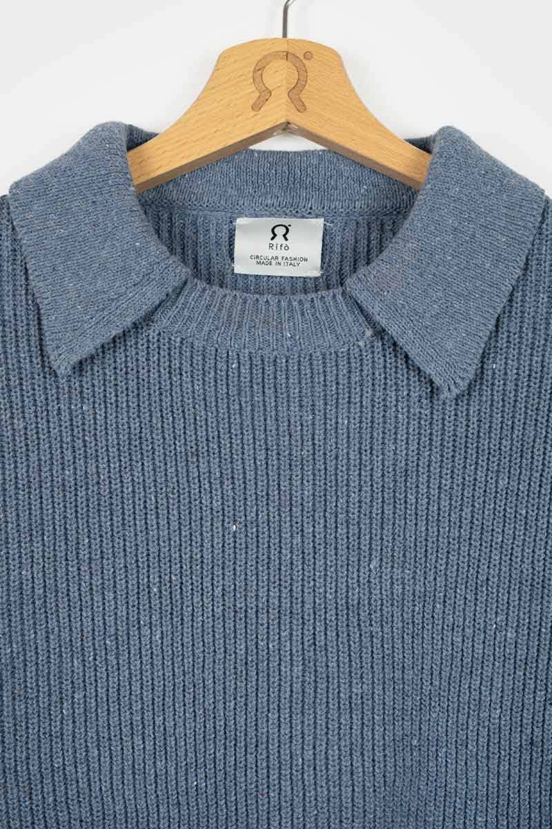 Rifò MARTINA Maglia Cropped Donna Cotone Jeans Rigenerato Shopping Online