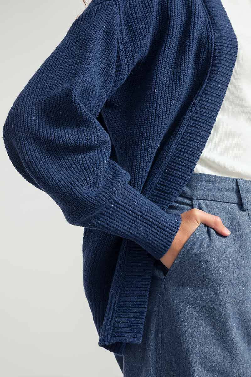 Rifò CARA Cardigan Donna Cotone Jeans Rigenerato Sottocosto