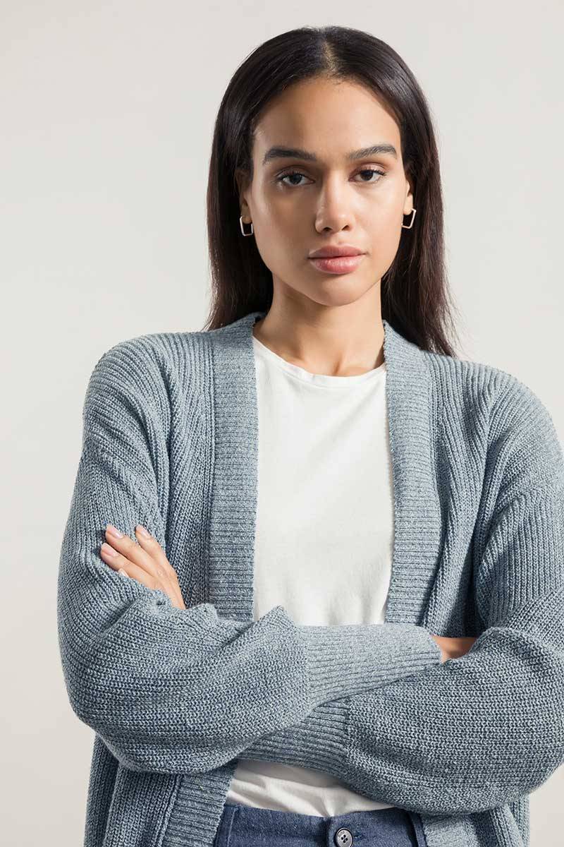 Rifò CARA Cardigan Donna Cotone Jeans Rigenerato Novità