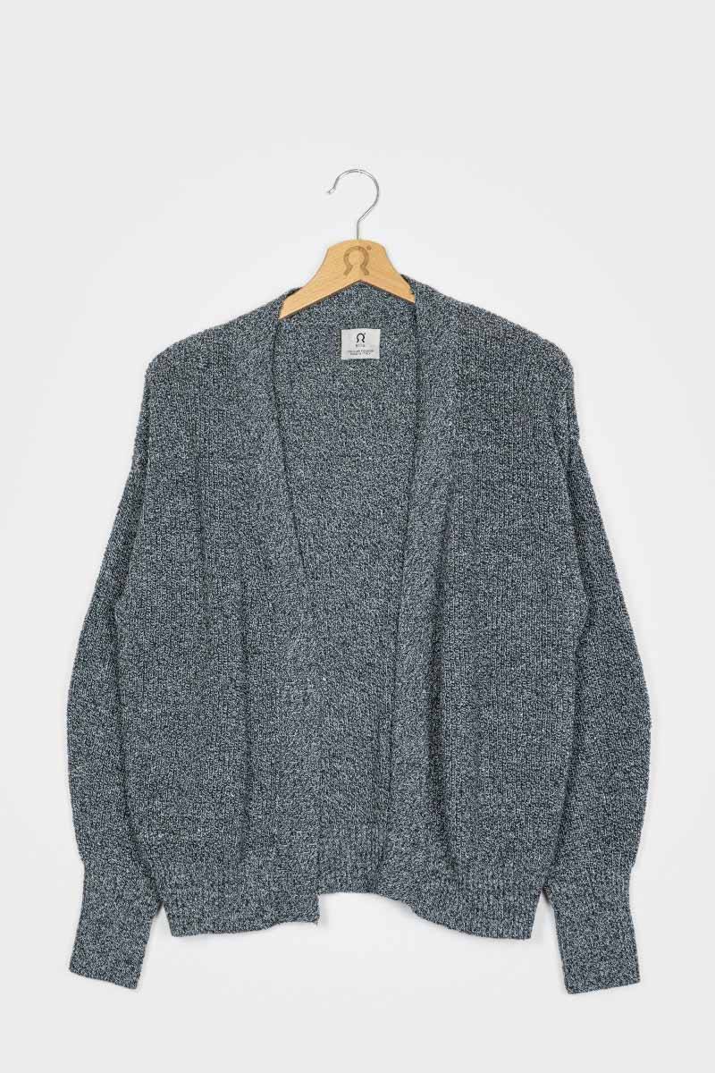 Rifò CARA Cardigan Donna Cotone Jeans Rigenerato Presa