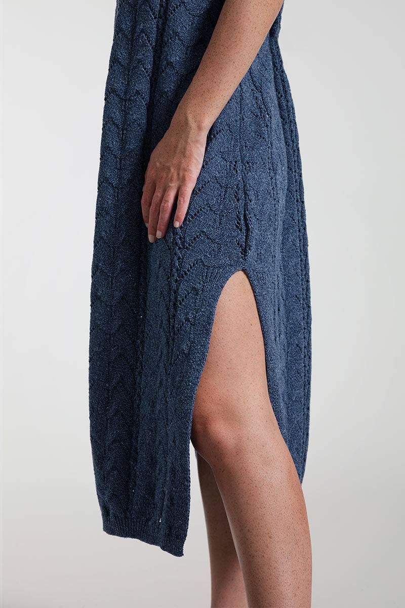 Rifò LOLA Abito in Maglia Cotone Jeans Rigenerato In Vendita