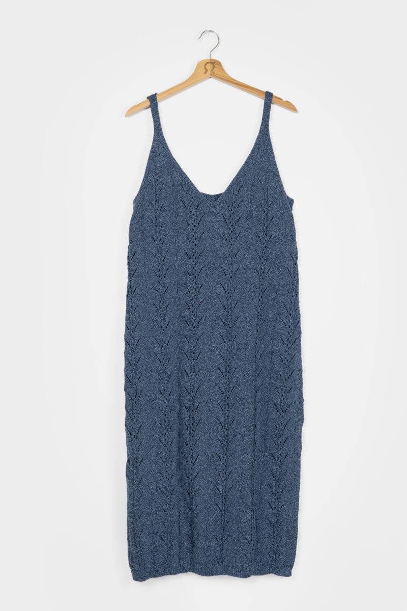 Rifò LOLA Abito in Maglia Cotone Jeans Rigenerato In Vendita