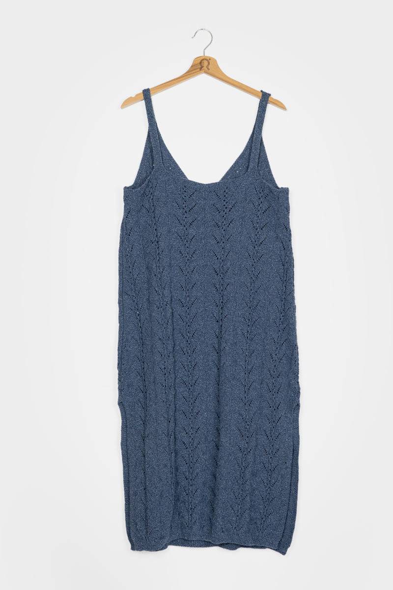Rifò LOLA Abito in Maglia Cotone Jeans Rigenerato In Vendita