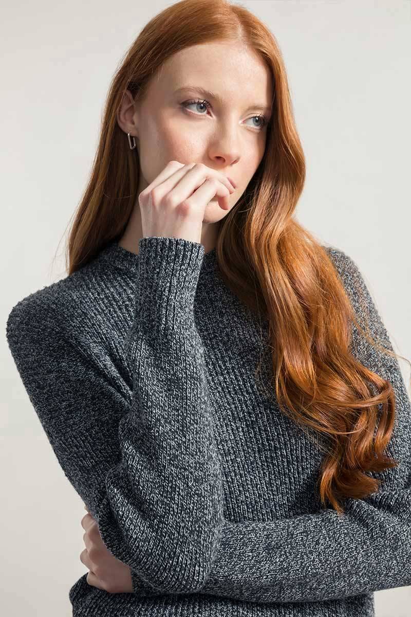 Rifò DARIA Maglia Donna Cotone Jeans Rigenerato Vendita Calda