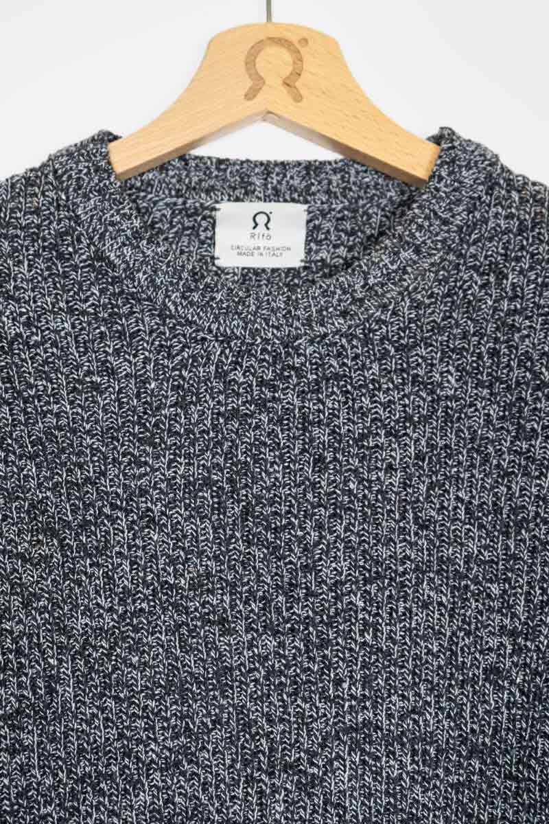 Rifò DARIA Maglia Donna Cotone Jeans Rigenerato Vendita Calda