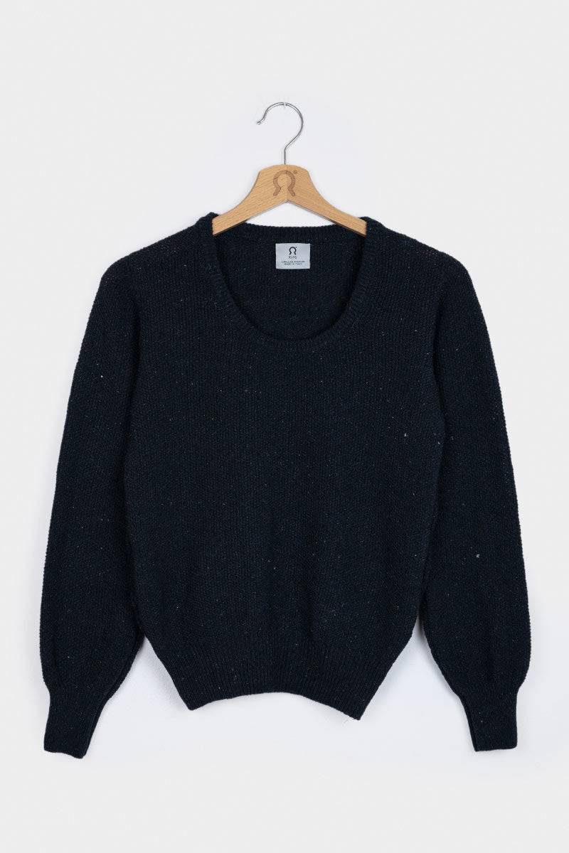 Rifò GRAZIA Maglia Donna Cotone Jeans rigenerato Saldi Di Fabbrica