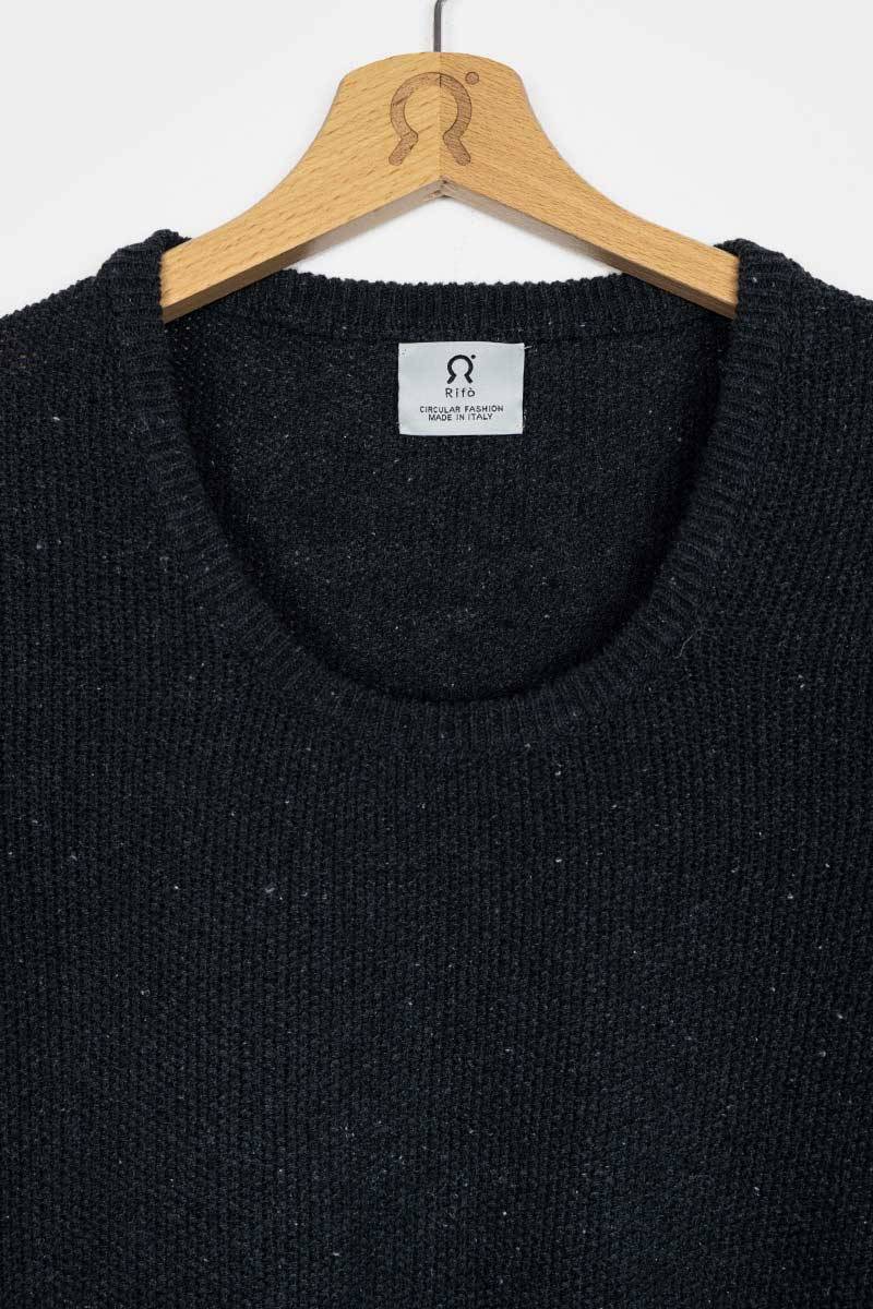 Rifò GRAZIA Maglia Donna Cotone Jeans rigenerato Saldi Di Fabbrica