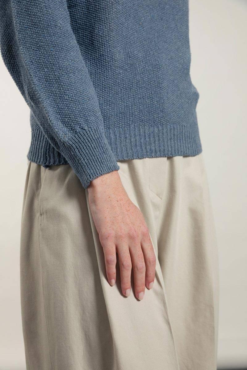 Rifò GRAZIA Maglia Donna Cotone Jeans rigenerato Vendite Flash