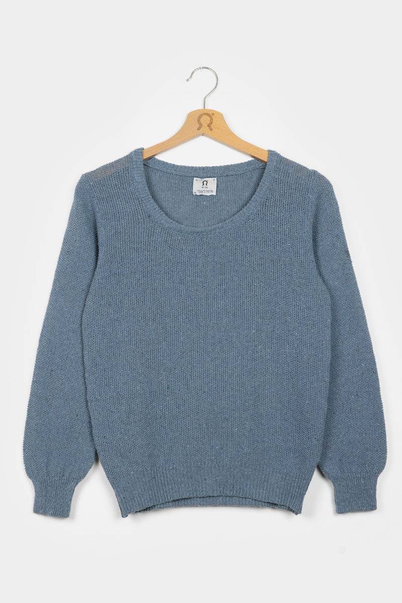 Rifò GRAZIA Maglia Donna Cotone Jeans rigenerato Vendite Flash