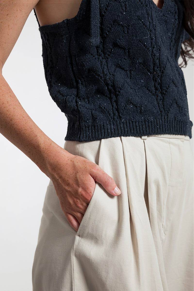 Rifò RENÉ Top Donna Cotone Jeans Rigenerato Nuova