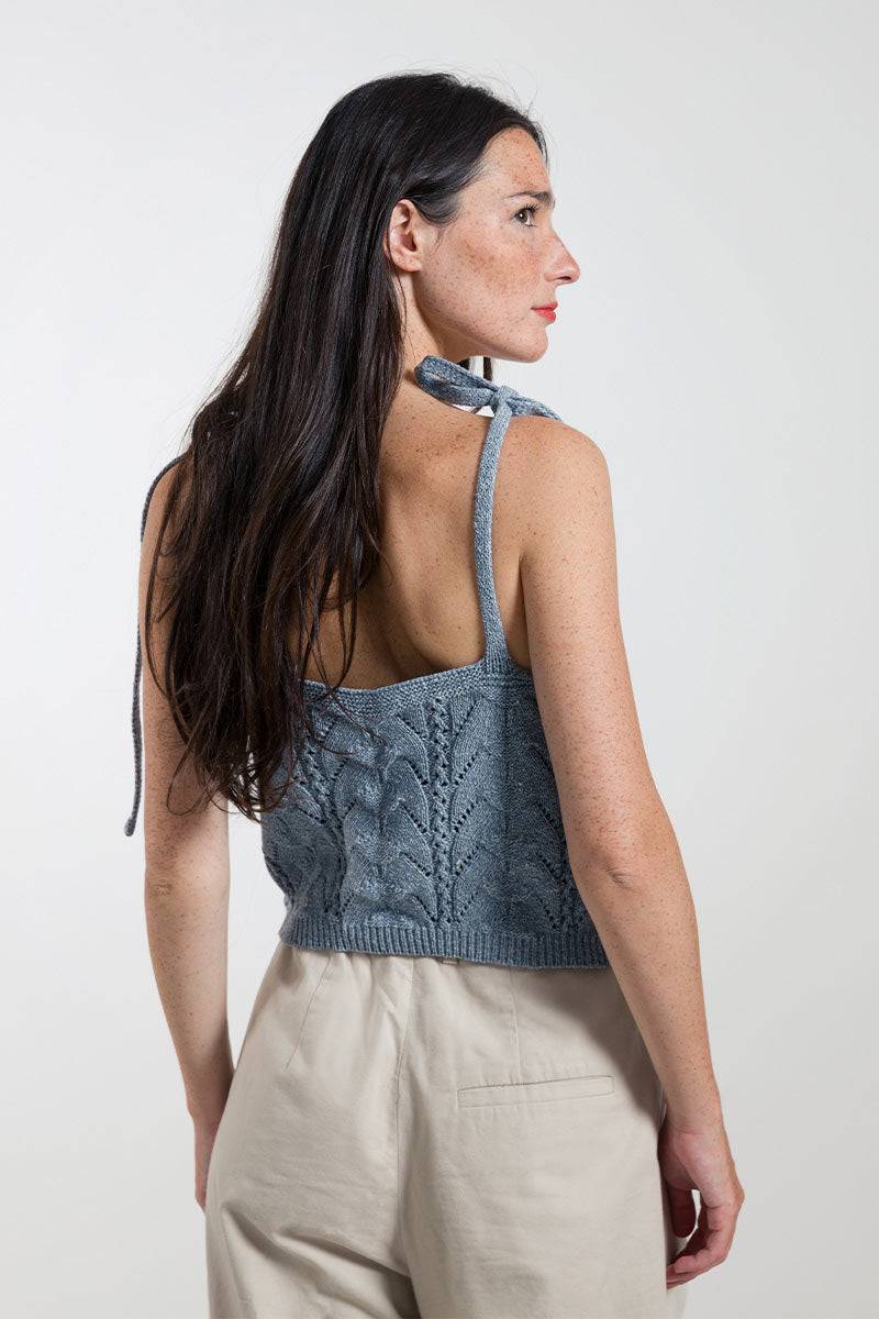 Rifò RENÉ Top Donna Cotone Jeans Rigenerato Moda