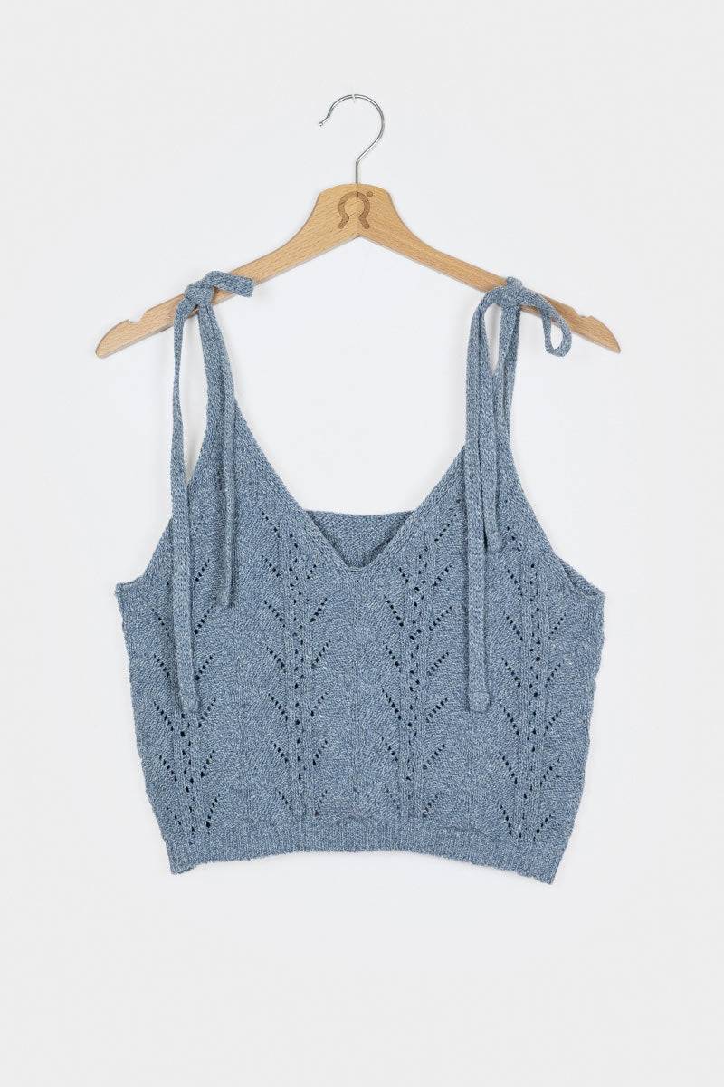 Rifò RENÉ Top Donna Cotone Jeans Rigenerato Moda