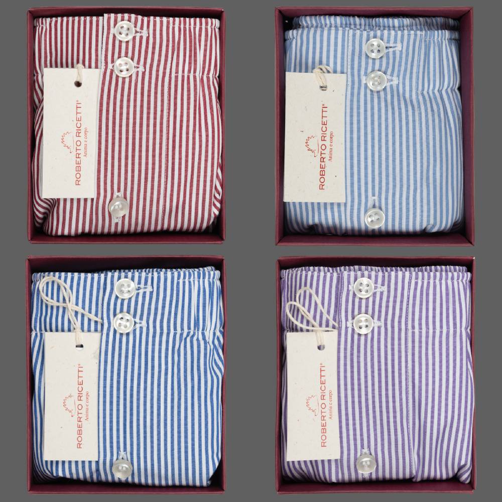Roberto Ricetti SET "STRIPE" - BOXER SUPPORT DB1 - SIZE 48 Vendite Flash