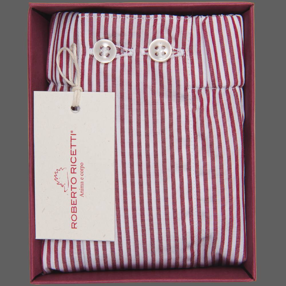 Roberto Ricetti BOXER UOMO CLASSIC - BASIC - CONTINUATIVO - RIGA BORDEAUX Italy