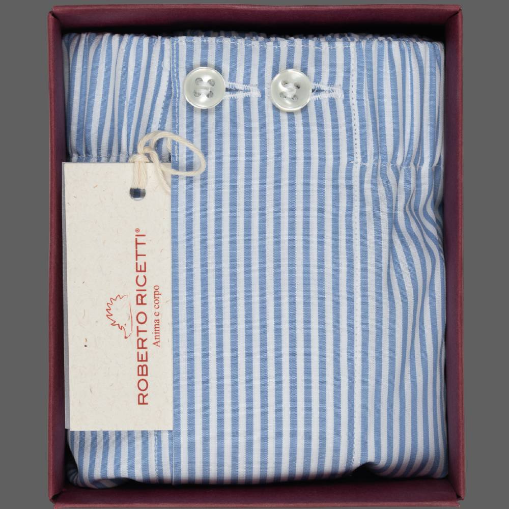 Roberto Ricetti BOXER UOMO CLASSIC - BASIC - CONTINUATIVO - RIGA AZZURRA Italia