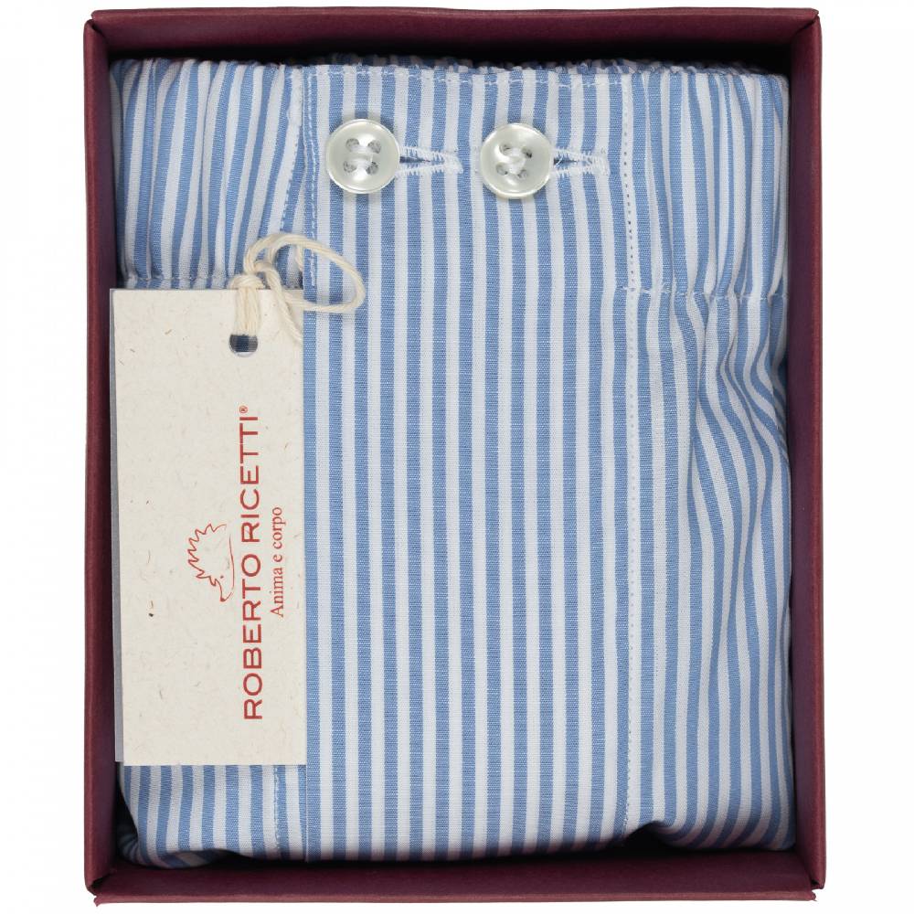 Roberto Ricetti BOXER UOMO CLASSIC - BASIC - CONTINUATIVO - RIGA AZZURRA Italia