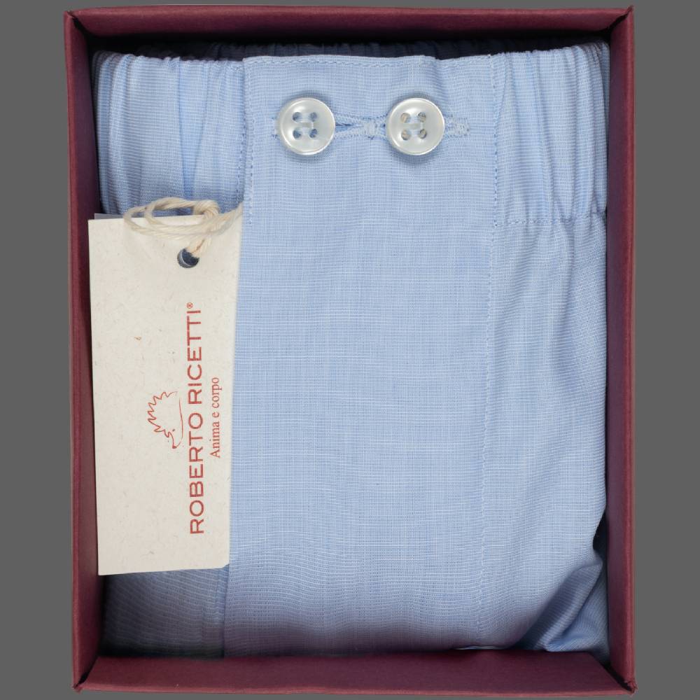 Roberto Ricetti BOXER UOMO CLASSIC - BASIC -CONTINUATIVO - AZZURRO 2025