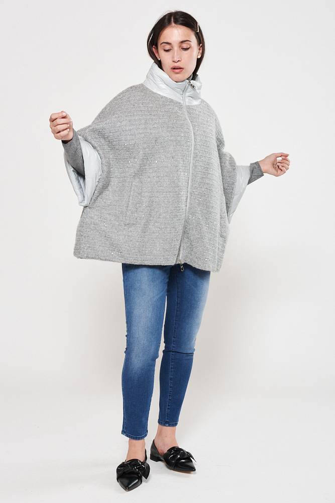 Rrocco Ragni Piumino oversize in filato paillettes Italia
