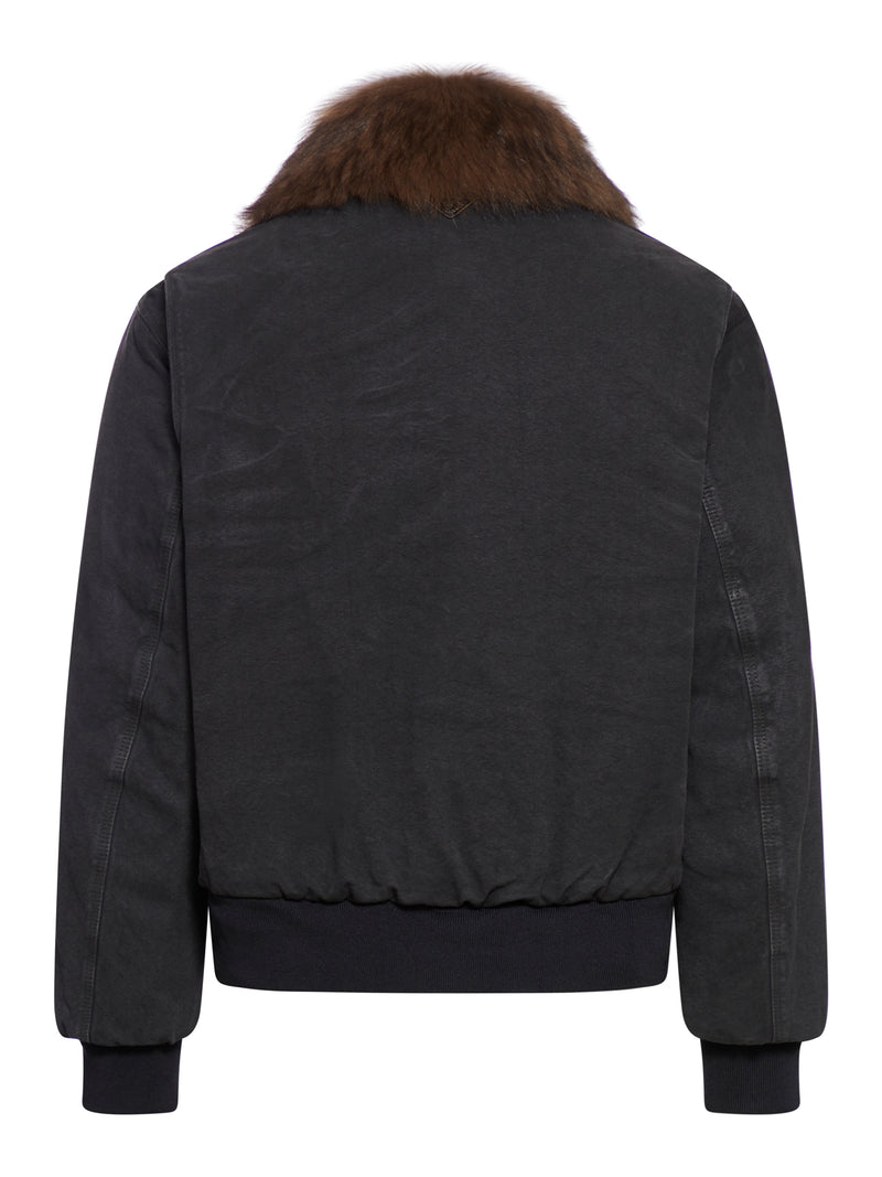 Suitnegozi Blouson in cotone con collo in montone Saldi Di Fabbrica