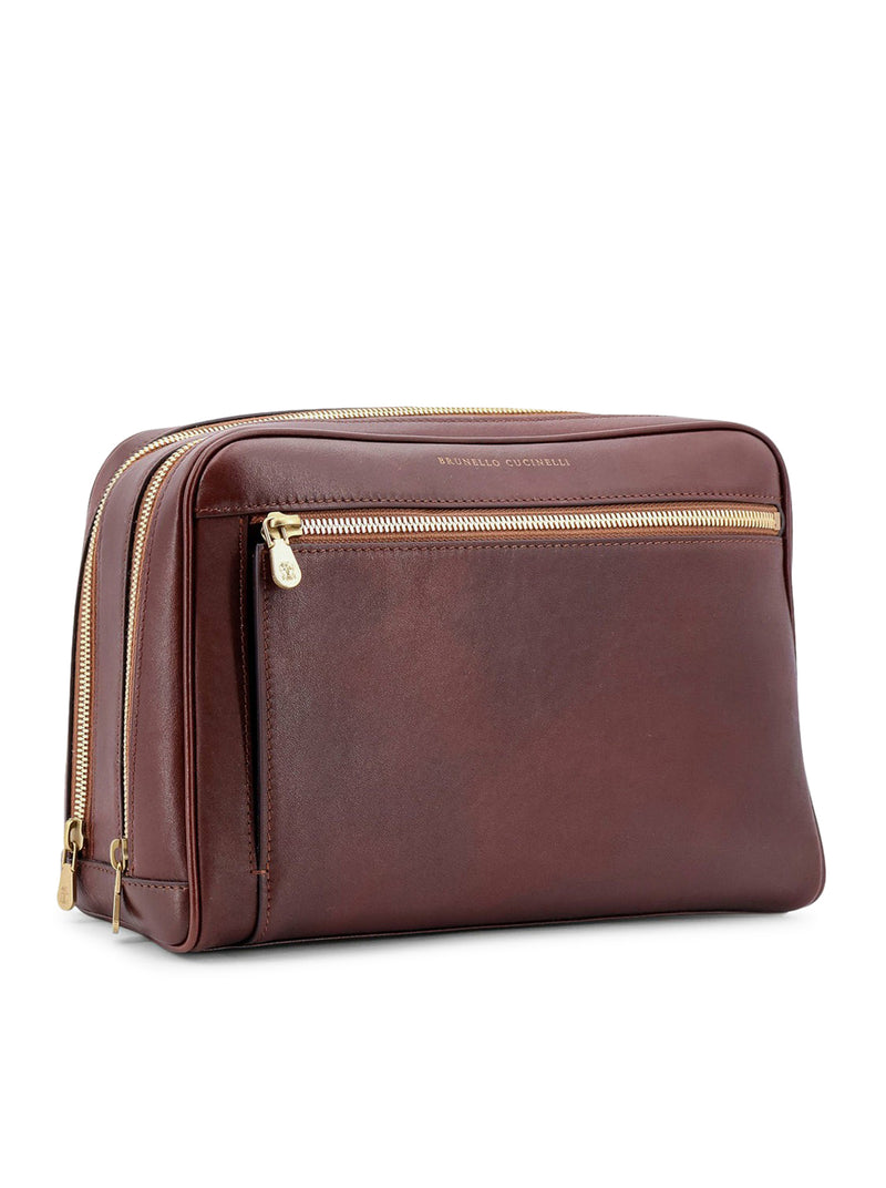 Suitnegozi Beauty case in pelle con logo frontale In Linea