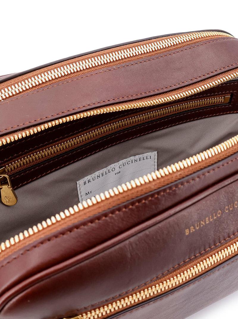 Suitnegozi Beauty case in pelle con logo frontale In Linea