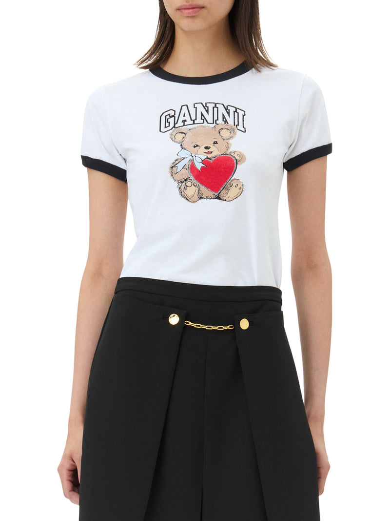 Suitnegozi T-SHIRT BASIC JERSEY BIANCA CON ORSO Offerte