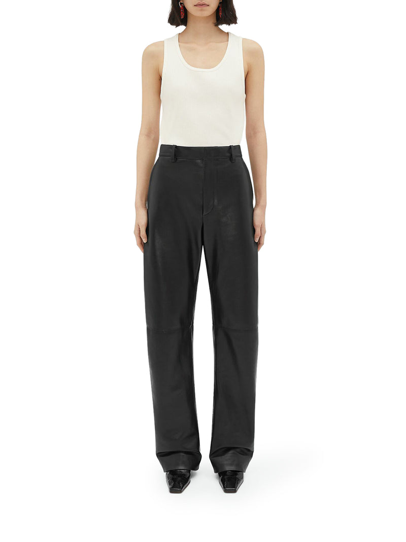Suitnegozi Pantaloni in pelle dal taglio arrotondato Hotsell