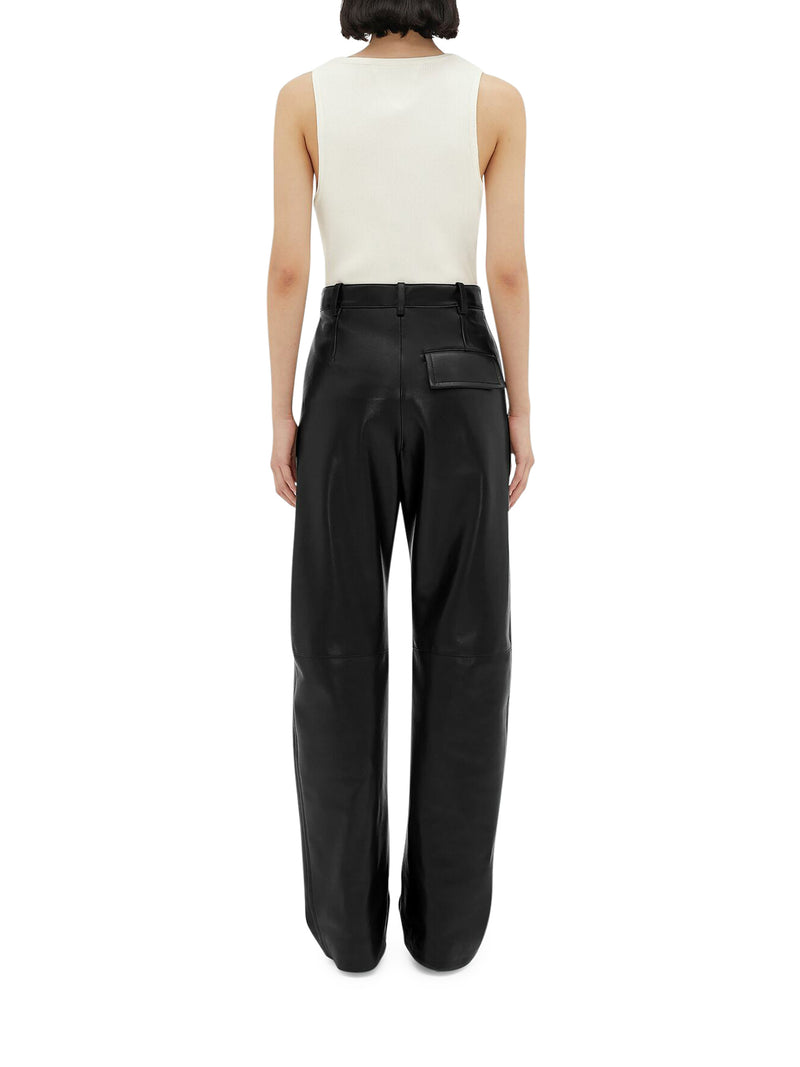 Suitnegozi Pantaloni in pelle dal taglio arrotondato Hotsell