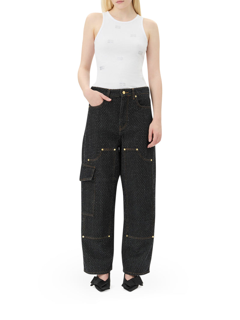 Suitnegozi CANOTTA FARFALLA CON STRASS BIANCO Saldi Di Fabbrica