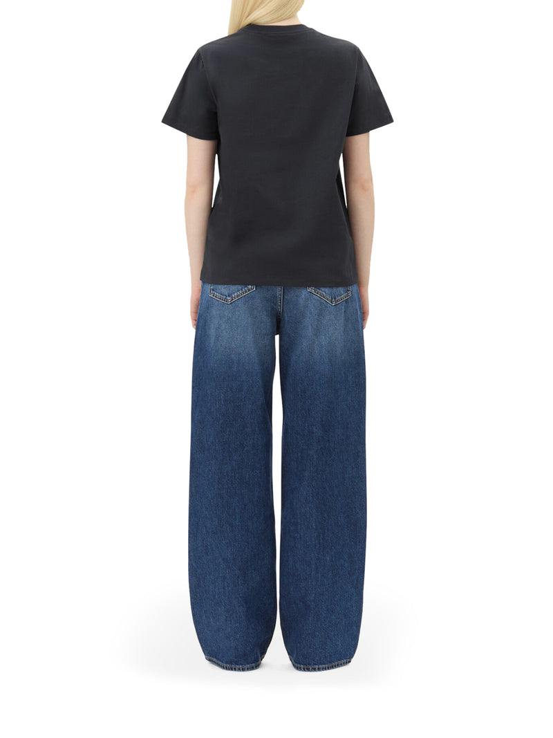 Suitnegozi T-SHIRT RELAXED CON GUFI IN JERSEY NERA In Saldo