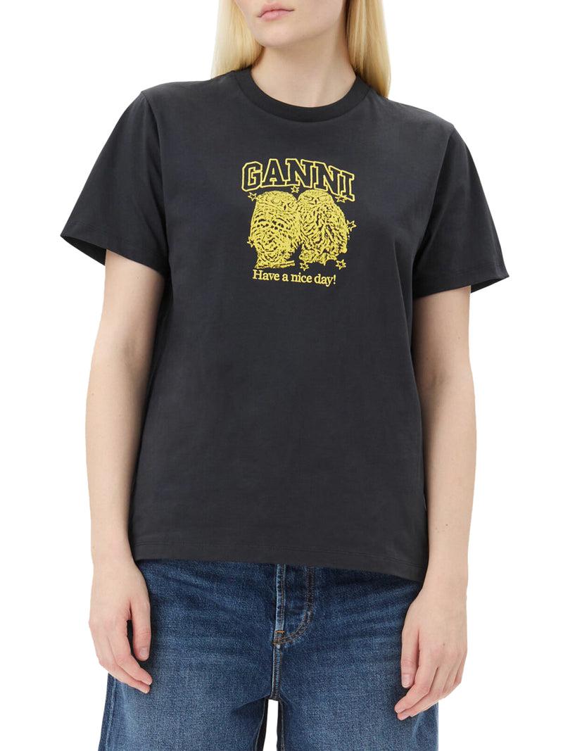 Suitnegozi T-SHIRT RELAXED CON GUFI IN JERSEY NERA In Saldo