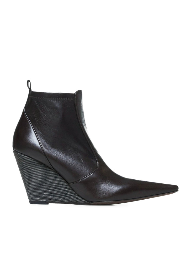 Suitnegozi Stivaletti in pelle con zeppa In Linea