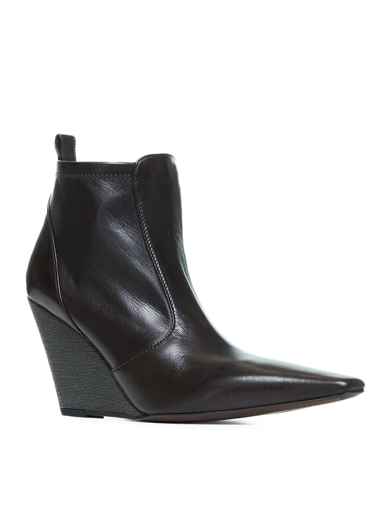 Suitnegozi Stivaletti in pelle con zeppa In Linea