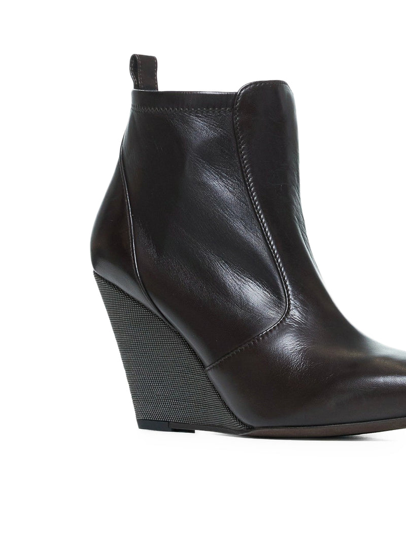 Suitnegozi Stivaletti in pelle con zeppa In Linea