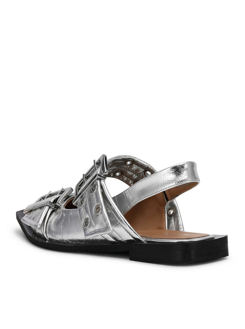 Suitnegozi BALLERINE CON FIBBIA FEMMINILE METALLIZZATA ARGENTO Qualità Garantita