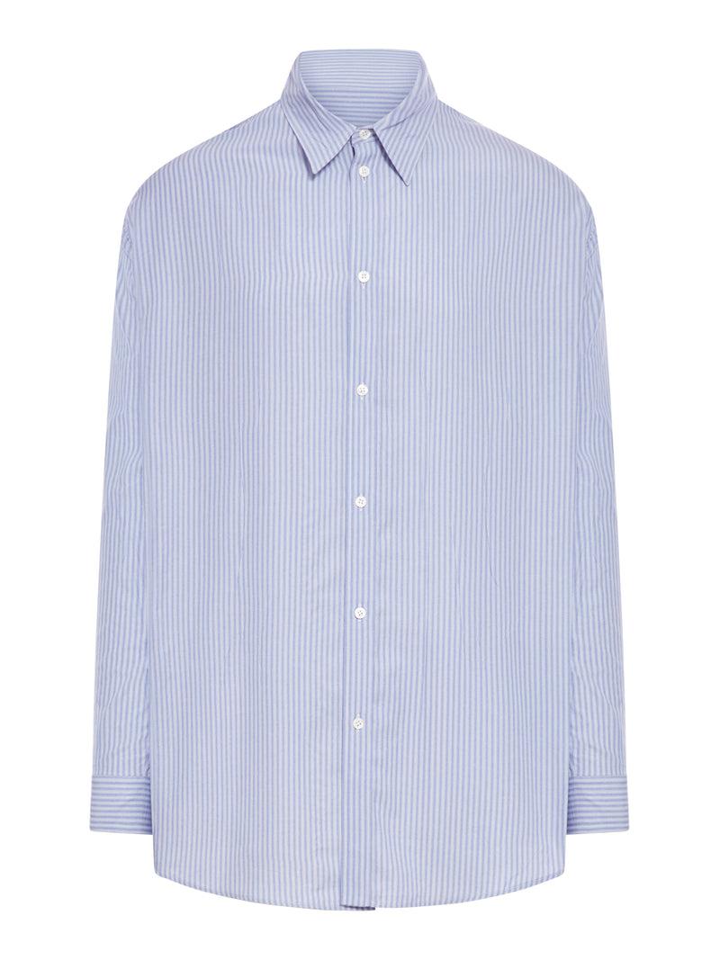 Suitnegozi CAMICIA FLUIDA DA UOMO IN BLU/BIANCO Vendita Calda