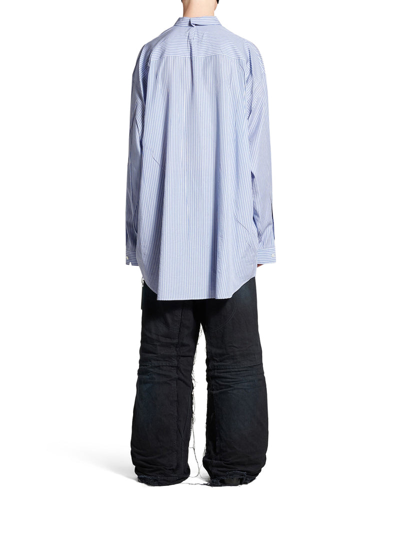 Suitnegozi CAMICIA FLUIDA DA UOMO IN BLU/BIANCO Vendita Calda