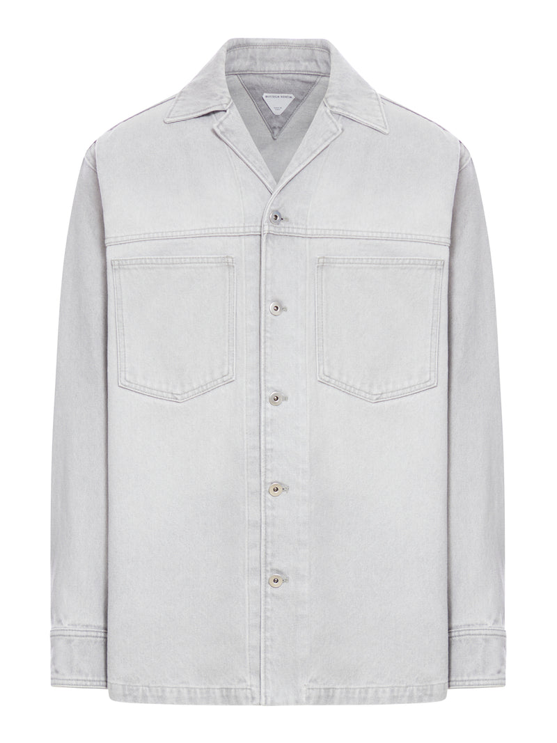 Suitnegozi Camicia in denim lavaggio Light Grey Vendita Economica