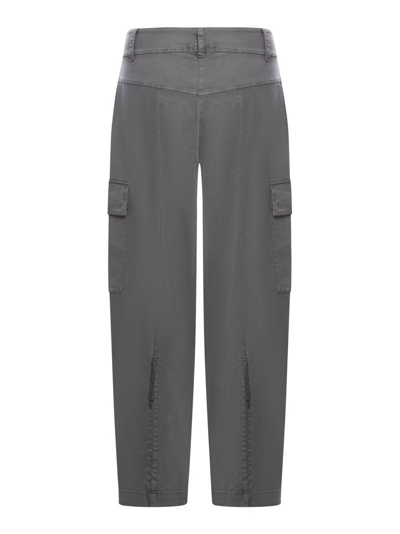 Suitnegozi Pantalone cargo in raso di cotone stretch Spedizione Gratuita