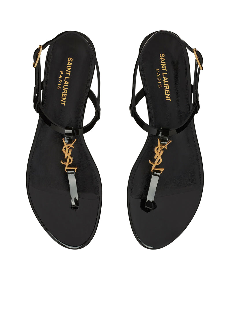 Suitnegozi SANDALI PIATTI CASSANDRA IN PELLE VERNICIATA CON MONOGRAMMA DORATO Consegna Veloce