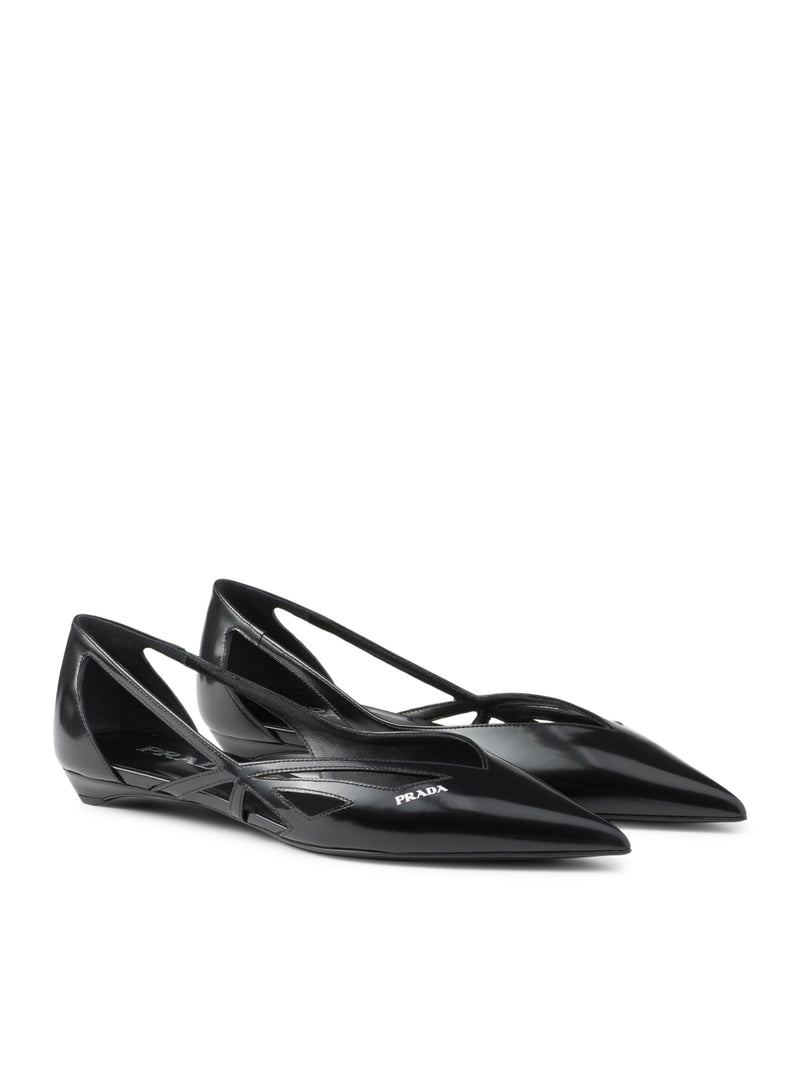 Suitnegozi Ballerine cut-out in pelle spazzolata Saldi Di Fabbrica