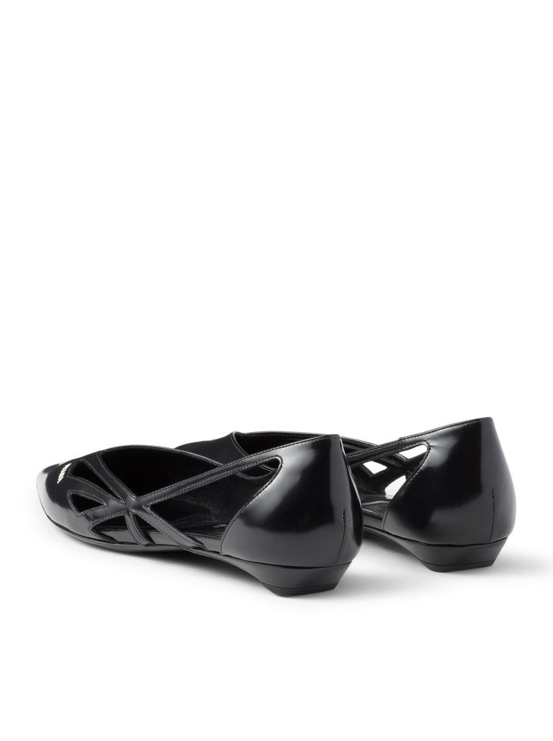 Suitnegozi Ballerine cut-out in pelle spazzolata Saldi Di Fabbrica
